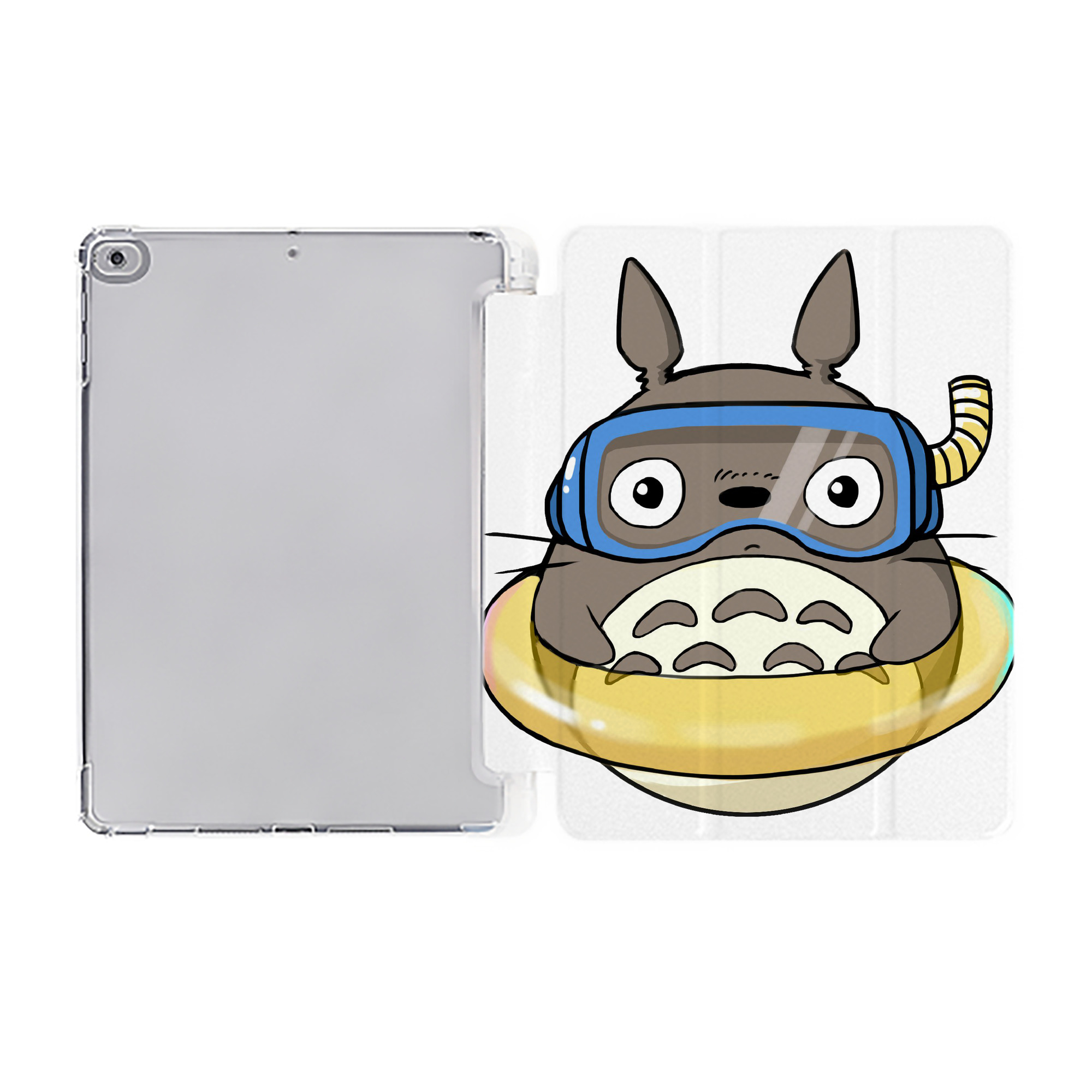 （画像用） となりのトトロ 草壁メイ 草壁サツキ My Neighbor Totoro Satsuki Kusakabe Mei Kusakabe IPad ケース ペン収納付き 三つ折りスタンド PUレザー×シリコン 対応機種9.5/10.5/10.9インチ